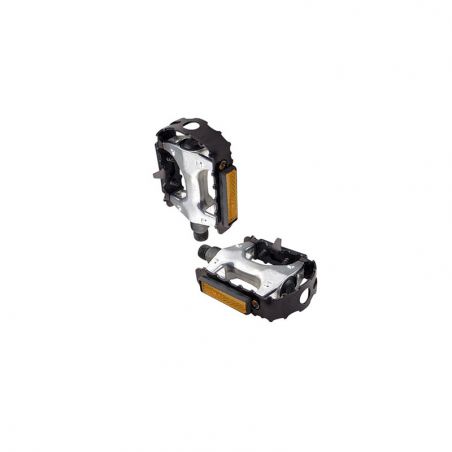 PEDALE VTT ALU OPTIMIZ ARGENT/NOIRE (CALE-PEDS ADAPTABLE)