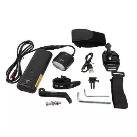 ECLAIRAGE AVANT  RECHARGEABLE  KHEAX AVEC FIXATION ET BATTERIE EXTERNE- 1600 LUMENS