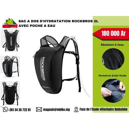 SAC A DOS D'HYDRATATION ROCKBROS 2L AVEC POCHE A EAU