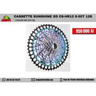 CASSETTE SUNSHINE XD CS-HR12 9-50T 12S COULEUR ARC EN CIEL