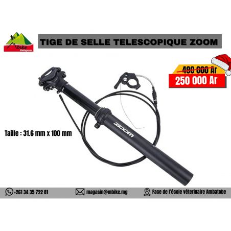 TIGE DE SELLE TELESCOPIQUE ZOOM 31.6 mm x 100 mm