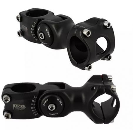 POTENCE REGLABLE AHEAD-SET 1-1/8” L95 UNO ALUMINIUM – ANGLE 0-60° - CINTRE 31.8MM – NOIR