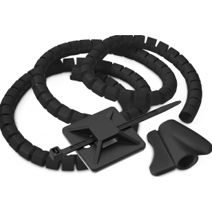 GAINE DE CABLE SPIRALE 8MM (15000mm) - COLLIER COLSON 3.6X200mm (10) - BASE DE MONTAGE POUR SERRE CABLE (5) (10000Ar/m)