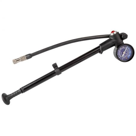 POMPE AMORTISSEUR ET FOURCHE M WAVE AIRSHOCK ALU / NOIR AVEC MANO 28 BARS