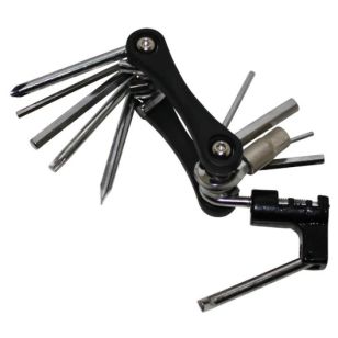 OUTIL MULTIFONCTION P2R - 11 FONCTIONS – CLES ALLEN + TOURNEVIS + DERIVE-CHAINE
