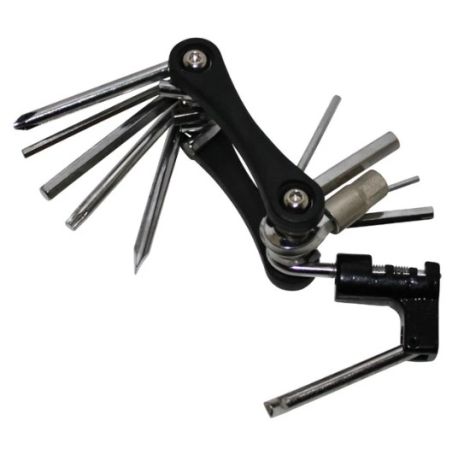 OUTIL MULTIFONCTION P2R - 11 FONCTIONS – CLES ALLEN + TOURNEVIS + DERIVE-CHAINE